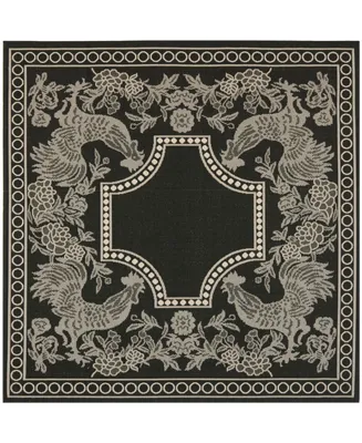 Safavieh Courtyard CY3305 Black and Sand 6'7" x 6'7" Sisal Weave Square Outdoor Area Rug