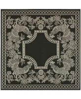 Safavieh Courtyard CY3305 Black and Sand 6'7" x 6'7" Sisal Weave Square Outdoor Area Rug