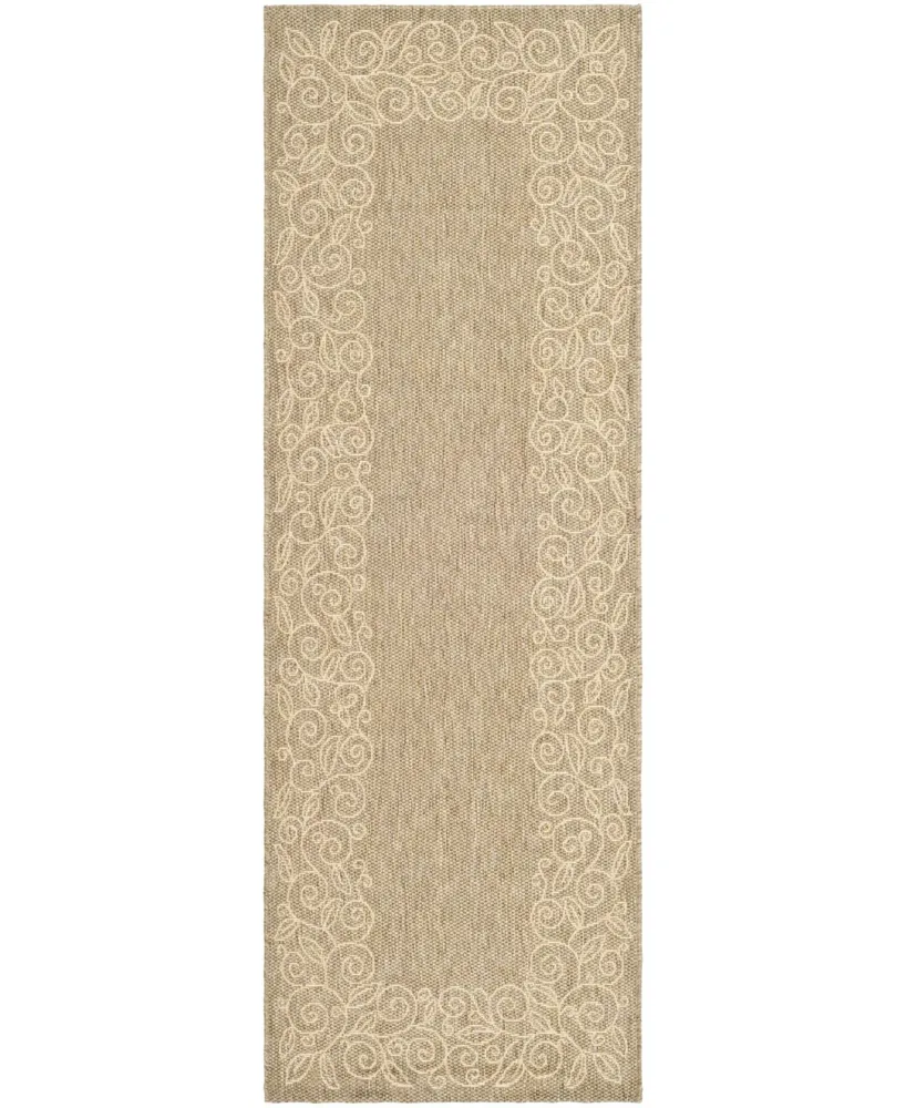 Safavieh Courtyard CY5139 Dark Beige and Beige 2'3" x 6'7" Runner Outdoor Area Rug