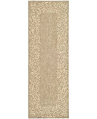 Safavieh Courtyard CY5139 Dark Beige and Beige 2'3" x 6'7" Runner Outdoor Area Rug