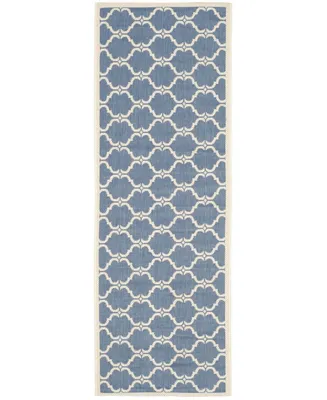 Safavieh Courtyard CY6009 Blue and Beige 2'3" x 6'7" Sisal Weave Runner Outdoor Area Rug