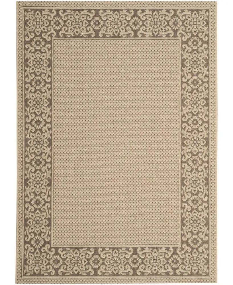 Safavieh Courtyard CY6011 Cream and Light Chocolate 4' x 5'7" Outdoor Area Rug