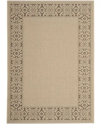 Safavieh Courtyard CY6011 Cream and Light Chocolate 4' x 5'7" Outdoor Area Rug