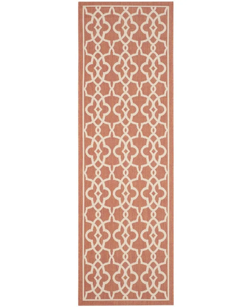 Safavieh Courtyard CY6071 Terracotta and Beige 2'7" x 8'2" Sisal Weave Runner Outdoor Area Rug