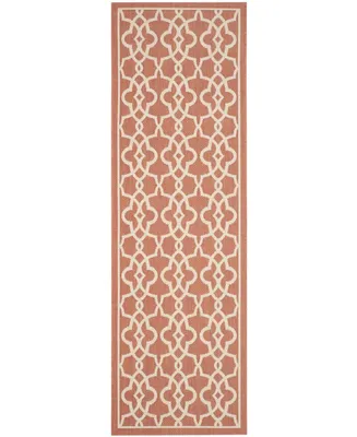 Safavieh Courtyard CY6071 Terracotta and Beige 2'7" x 8'2" Sisal Weave Runner Outdoor Area Rug