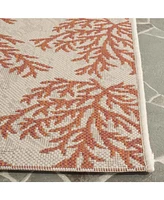 Safavieh Courtyard CY6210 Beige and Terracotta 2'3" x 8' Sisal Weave Runner Outdoor Area Rug