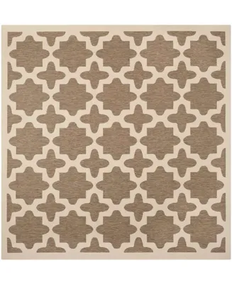 Safavieh Courtyard CY6913 Brown and Bone 7'10" x 7'10" Sisal Weave Square Outdoor Area Rug