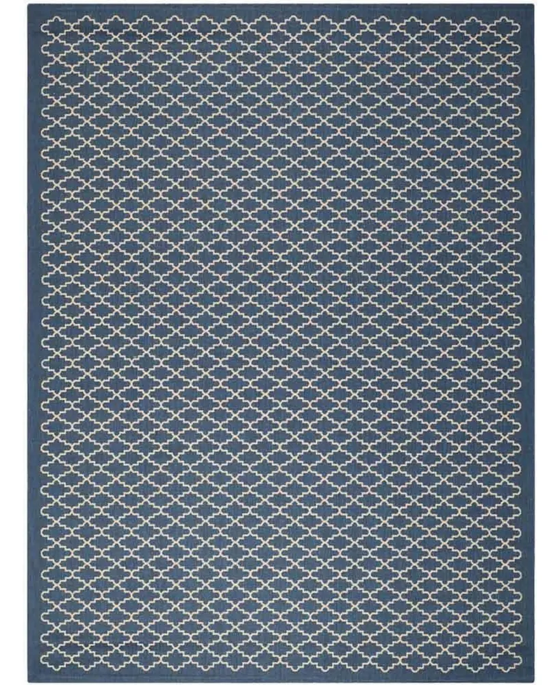 Safavieh Courtyard CY6919 Navy and Beige 8' x 11' Sisal Weave Outdoor Area Rug