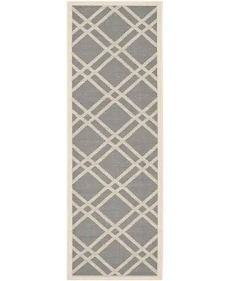 Safavieh Courtyard CY6923 Anthracite and Beige 2'3" x 6'7" Sisal Weave Runner Outdoor Area Rug