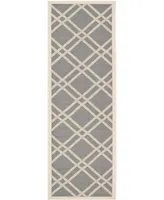 Safavieh Courtyard CY6923 Anthracite and Beige 2'3" x 6'7" Sisal Weave Runner Outdoor Area Rug