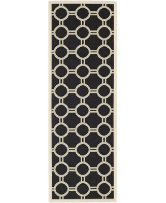 Safavieh Courtyard CY6924 Black and Beige 2'3" x 6'7" Sisal Weave Runner Outdoor Area Rug