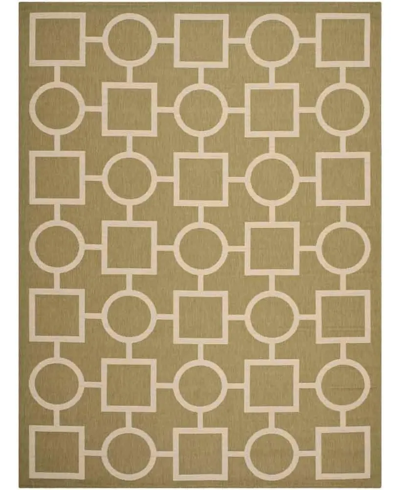 Safavieh Courtyard CY6925 Green and Beige 8' x 11' Sisal Weave Outdoor Area Rug