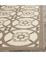 Safavieh Courtyard CY7476 Beige and Dark Beige 5'3" x 7'7" Sisal Weave Outdoor Area Rug