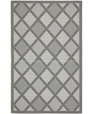 Safavieh Courtyard CY7570 Light Gray and Anthracite 5'3" x 7'7" Sisal Weave Outdoor Area Rug