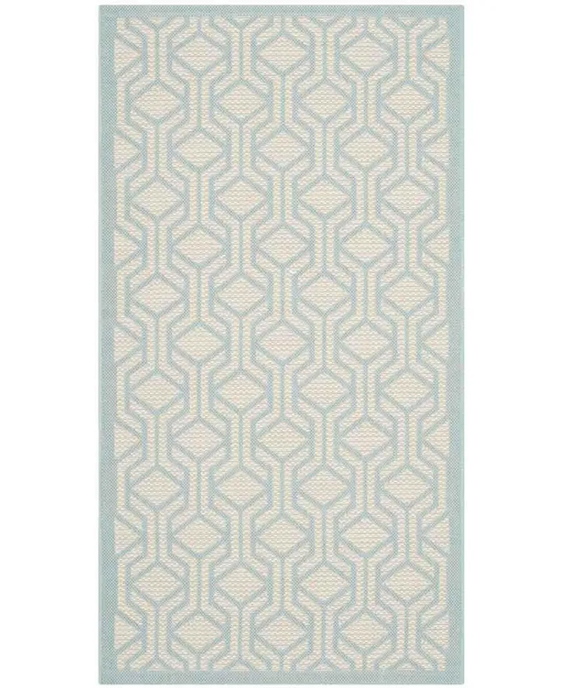 Safavieh Courtyard CY8062 Gray and Blue 6'7" x 6'7" Round Outdoor Area Rug