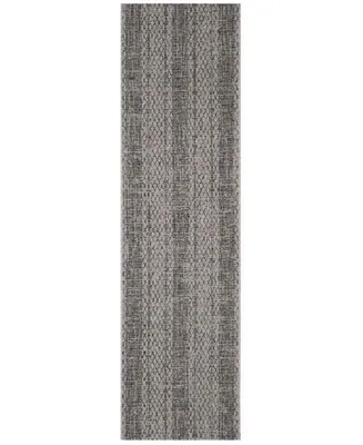 Safavieh Courtyard CY8736 Light Grey and Black 2'3" x 8' Sisal Weave Runner Outdoor Area Rug