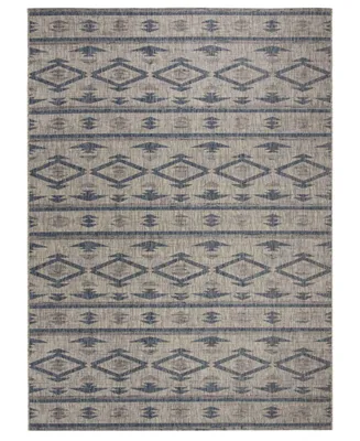 Safavieh Courtyard CY8863 Gray and Navy 8' x 11' Outdoor Area Rug