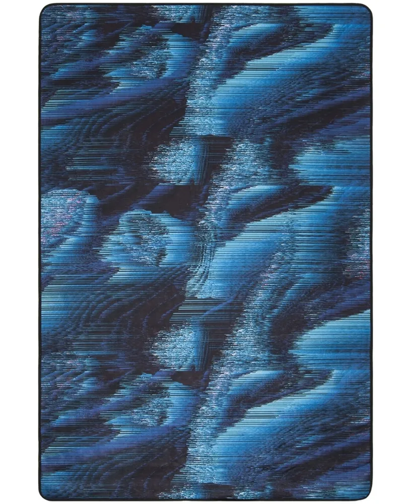 Safavieh Daytona DAY120 Black and Turquoise 5'1" x 7'6" Area Rug