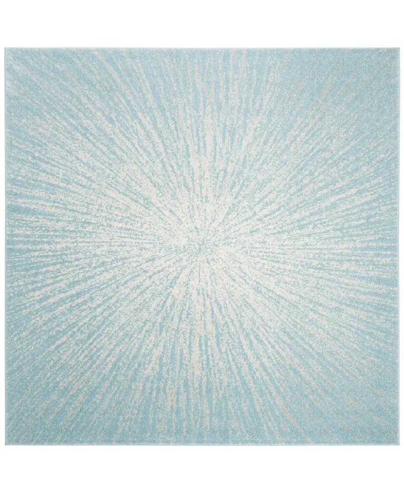 Safavieh Evoke EVK228 Aqua and Ivory 6'7" x 6'7" Square Area Rug