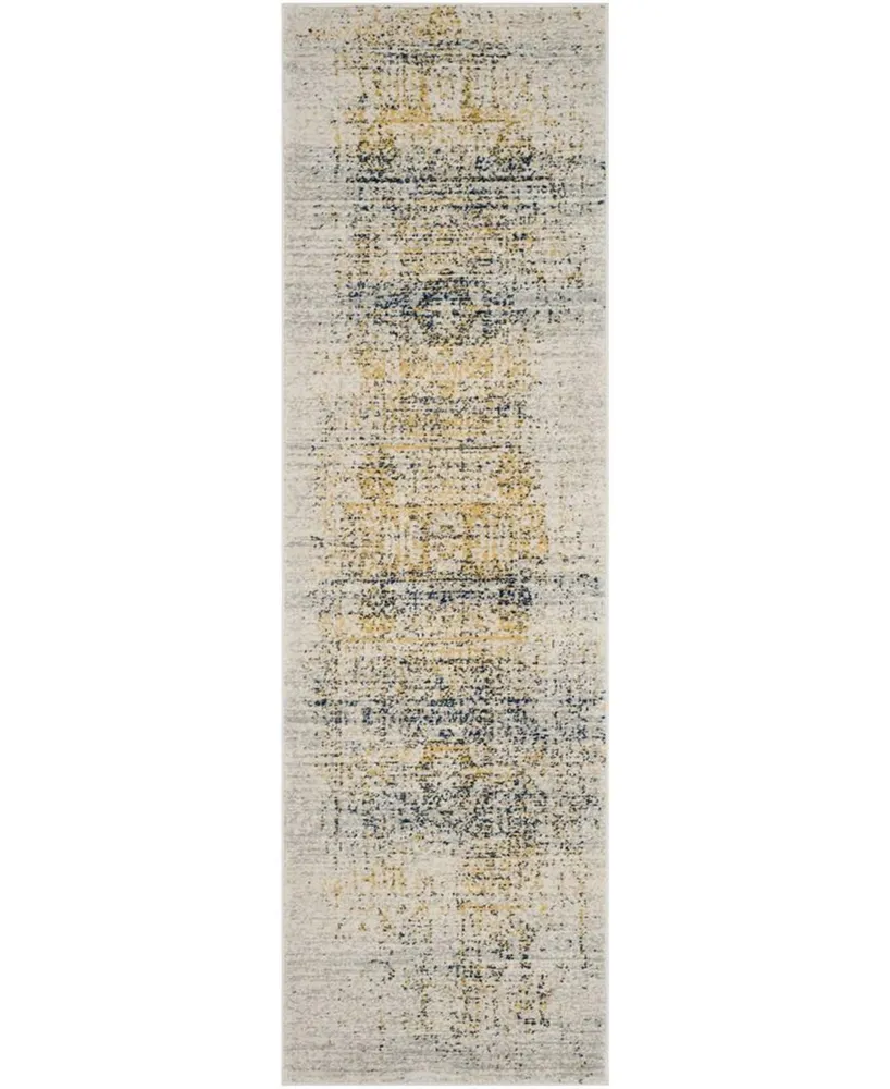 Safavieh Evoke EVK232 Ivory and Blue 2'2" x 7' Runner Area Rug