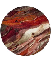 Safavieh Glacier GLA126 Red and Multi 6'7" x 6'7" Round Area Rug