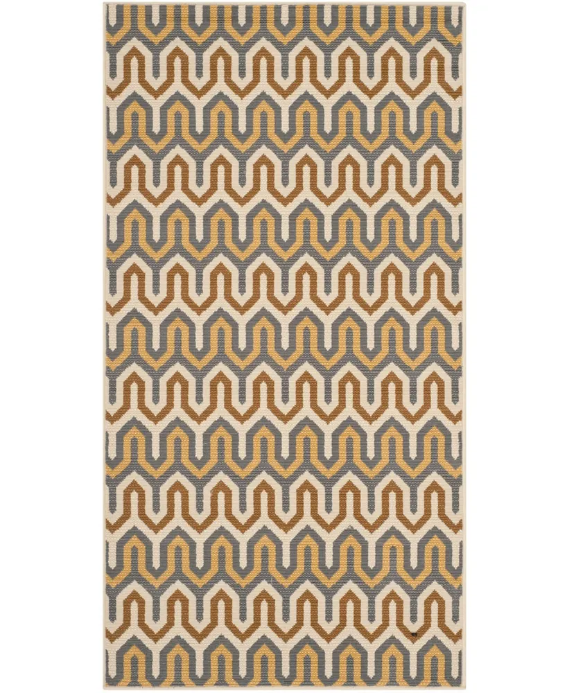 Safavieh Hampton HAM516 Brown and Camel 2'7" x 5' Outdoor Area Rug