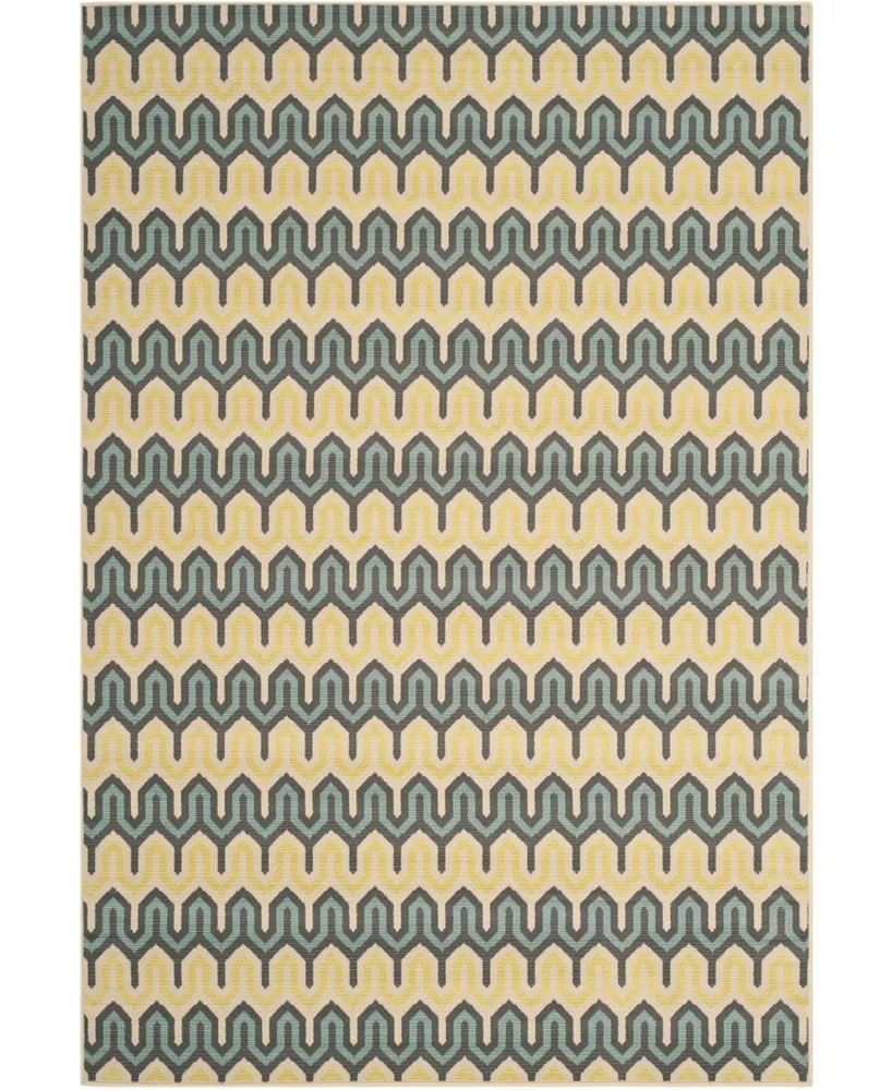 Safavieh Hampton HAM516 Green and Light Blue 6'7" x 9'6" Outdoor Area Rug