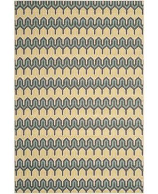 Safavieh Hampton HAM516 Green and Light Blue 6'7" x 9'6" Outdoor Area Rug