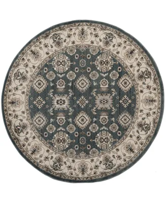 Safavieh Lyndhurst LNH332 Teal and Cream 7' x 7' Round Area Rug