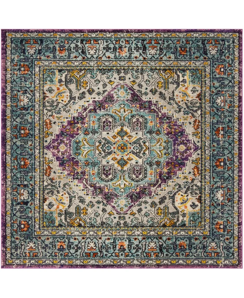 Safavieh Monaco MNC251 Violet and Light Blue 6'7" x 6'7" Square Area Rug