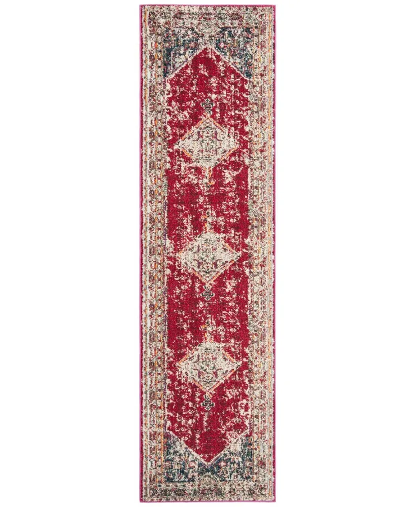 Safavieh Monaco MNC257 Ivory and Red 2'2" x 8' Runner Area Rug