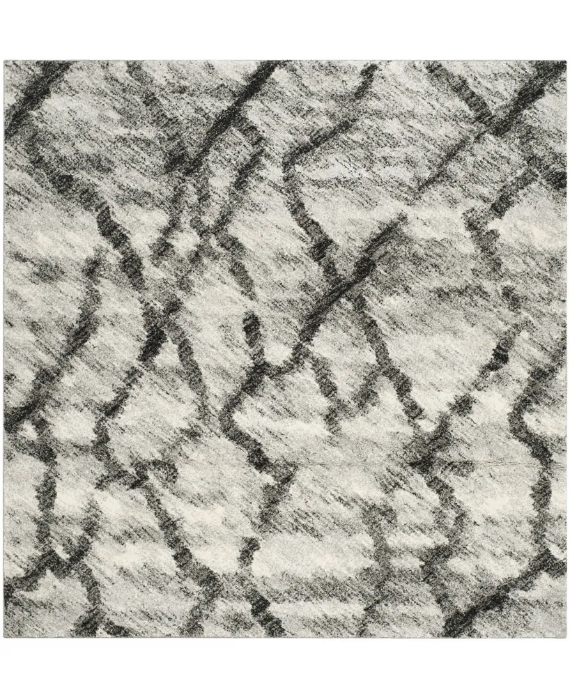 Safavieh Retro RET2144 Light Gray and Black 6' x 6' Square Area Rug