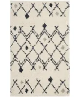 Safavieh Berber Shag BER164 Cream and Navy 3' x 5' Area Rug