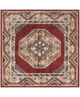 Safavieh Bijar BIJ647 Red and Rust 6'7" x 6'7" Square Area Rug