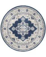 Safavieh Brentwood BNT865 Navy and Creme 6'7" x 6'7" Round Area Rug