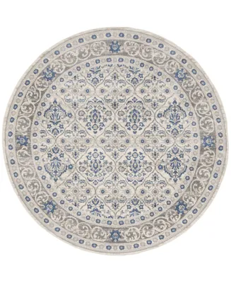 Safavieh Brentwood BNT870 Light Gray and Blue 6'7" x 6'7" Round Area Rug