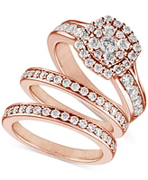 Diamond Three-Piece Ring Set (2 ct. t.w.) 14k White, Yellow and Rose Gold