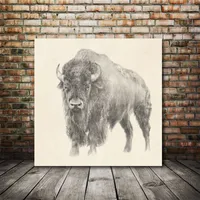 Courtside Market Western Bison Study Gallery-Wrapped Canvas Wall Art