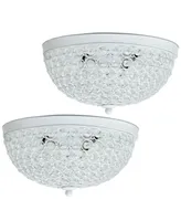 Elegant Designs 2 Light Elipse Crystal Flush Mount Ceiling Pack