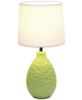 Simple Designs Textured Stucco Ceramic Oval Table Lamp