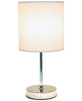 Simple Designs Chrome Mini Basic Table Lamp with Fabric Shade