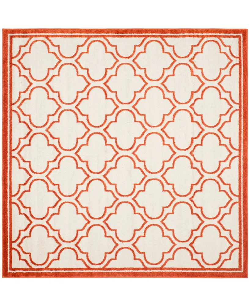 Safavieh Amherst AMT412 Ivory and Orange 5' x 5' Square Area Rug