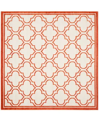 Safavieh Amherst AMT412 Ivory and Orange 5' x 5' Square Area Rug