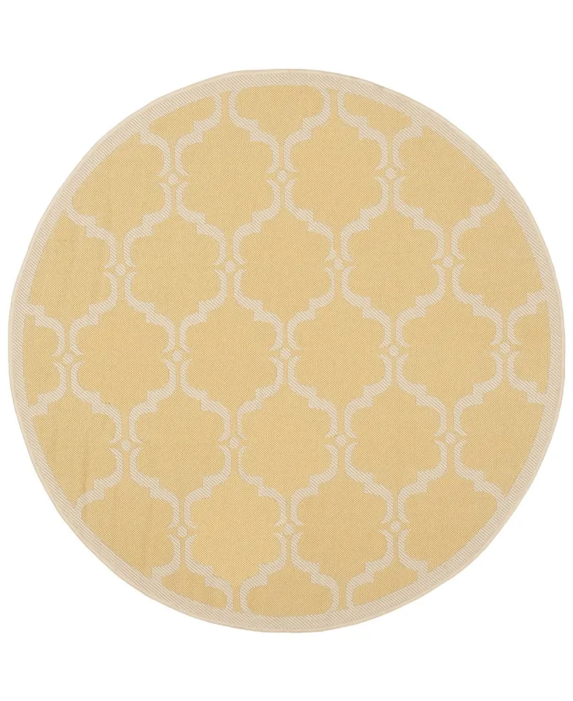 Safavieh Courtyard CY6009 Yellow and Beige 4' x 4' Sisal Weave Round Outdoor Area Rug