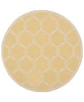 Safavieh Courtyard CY6009 Yellow and Beige 4' x 4' Sisal Weave Round Outdoor Area Rug