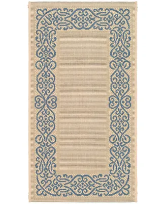 Safavieh Courtyard CY1588 Natural and Blue 2'3" x 10' Runner Outdoor Area Rug