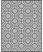 Safavieh Courtyard CY6115 Light Gray and Anthracite 4' x 5'7" Sisal Weave Outdoor Area Rug