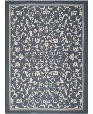 Safavieh Courtyard CY2098 Navy and Beige 9' x 12' Sisal Weave Outdoor Area Rug