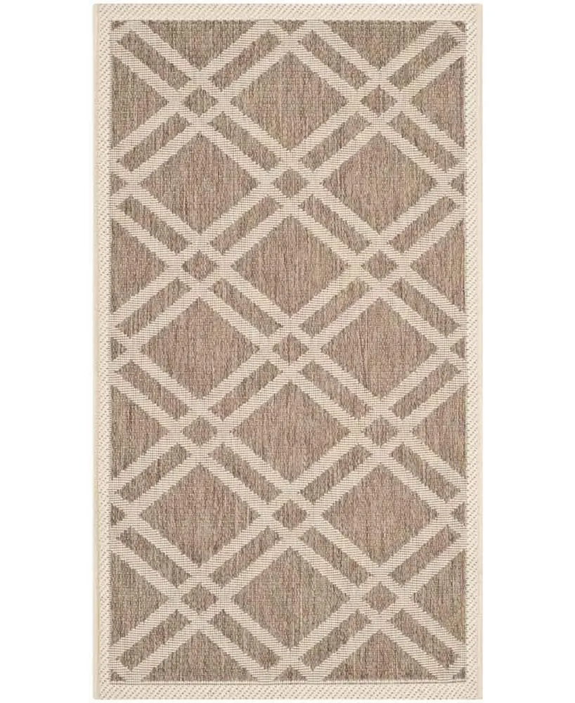 Safavieh Courtyard CY6923 and Bone 2'7" x 5' Sisal Weave Outdoor Area Rug