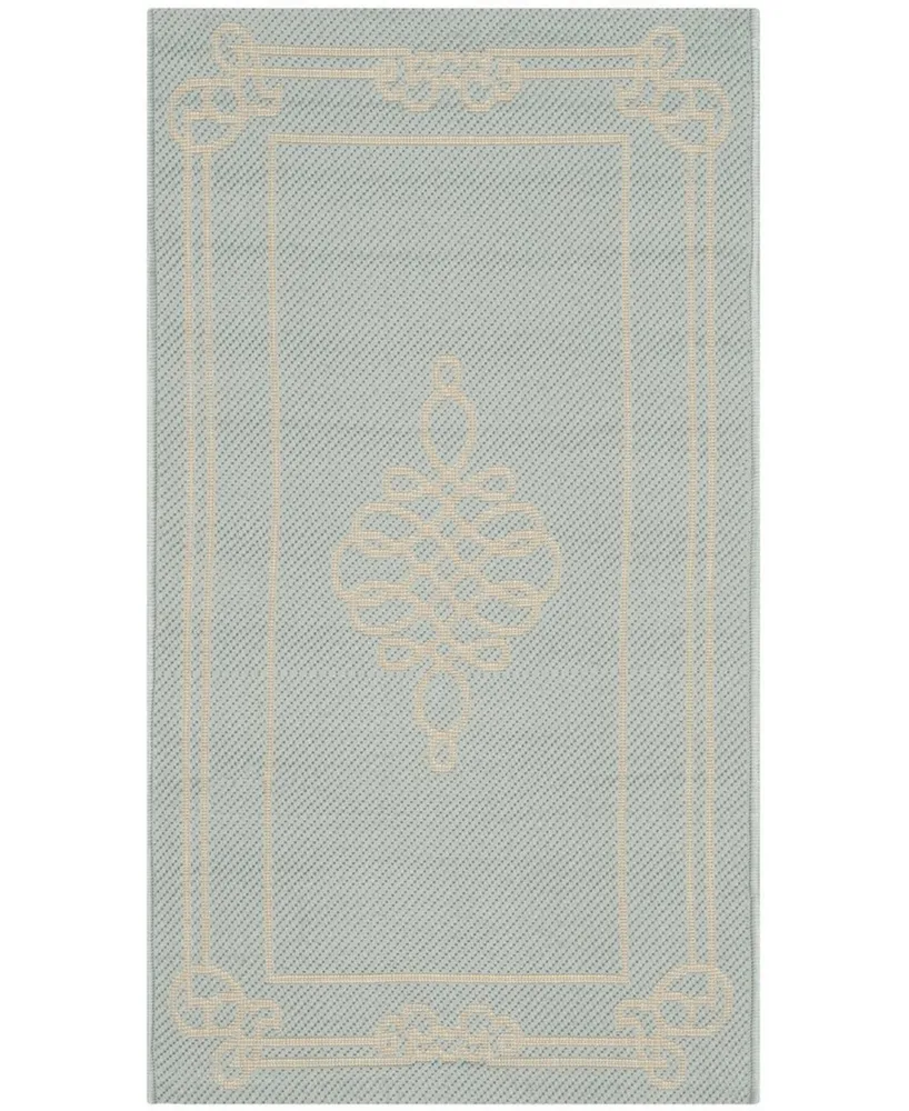 Safavieh Courtyard CY6788 Aqua and Cream 2'7" x 5' Outdoor Area Rug